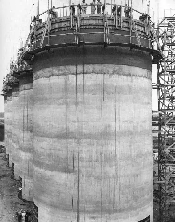 Black and white photo of the Weyerhaeuser Pulp Mill