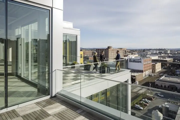 View from the top floor balcony