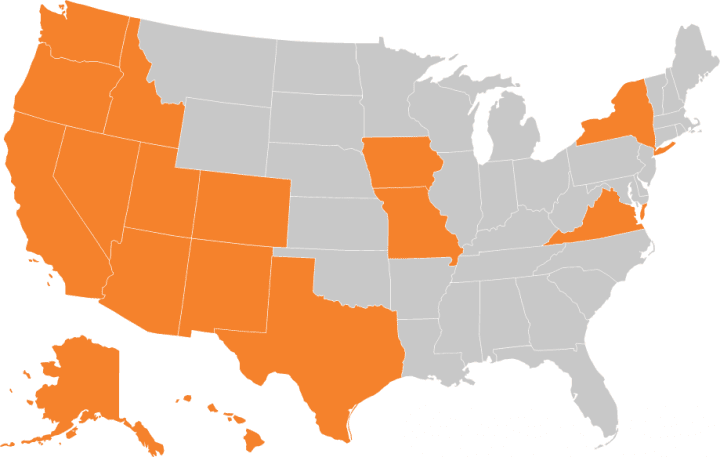US pap illustrating states where Hoffman has worked